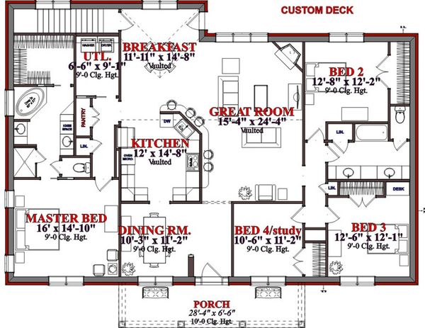 Farmhouse Floor Plan - Main Floor Plan #63-226