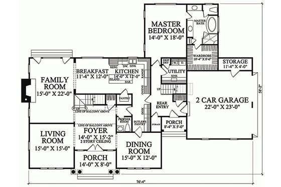 Floor Plan - Main Floor for Country House Plan #137-210 - 5 bed, 4 bath