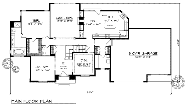 Modern Floor Plan - Main Floor Plan #70-479