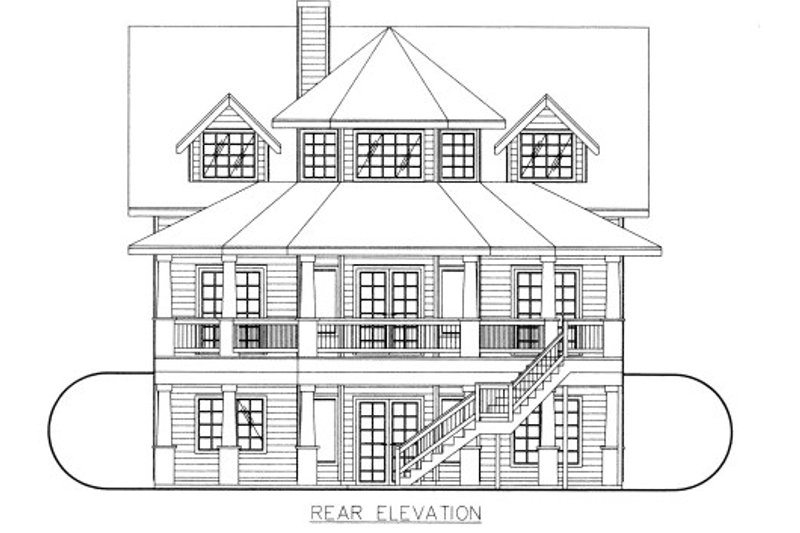 Dream House Plan - Exterior - Rear Elevation for Victorian House Plan #117-701 - 4 bed, 3 bath