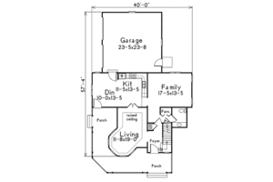 Floor Plan - Main Floor for Victorian House Plan #57-226 - 3 bed, 2.5 bath