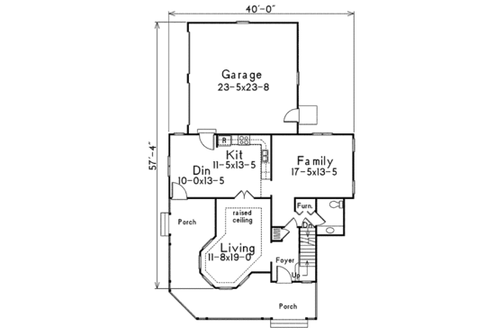 Floor Plan - Main Floor for Victorian House Plan #57-226 - 3 bed, 2.5 bath