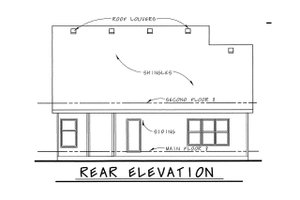 Exterior - Rear Elevation for Traditional House Plan #20-1713 - 4 bed, 3 bath