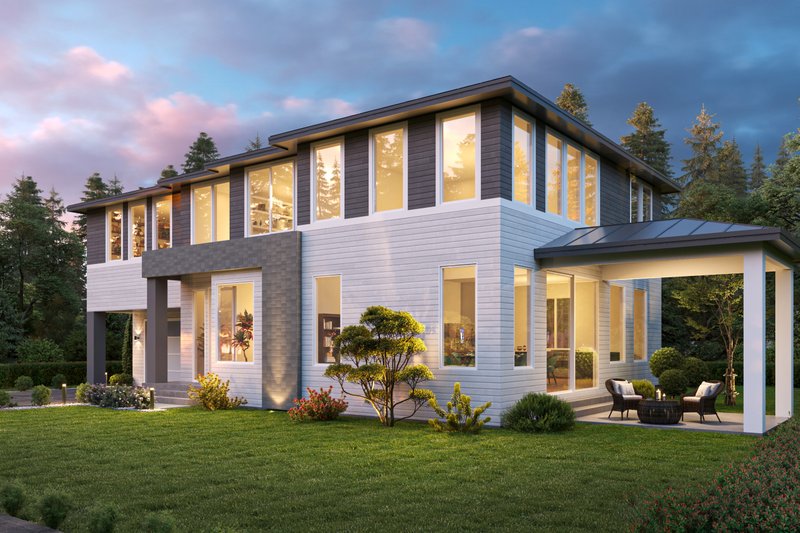 Home Plan - Exterior - Front Elevation 4 for Contemporary House Plan #1066-304 - 4 bed, 4 bath