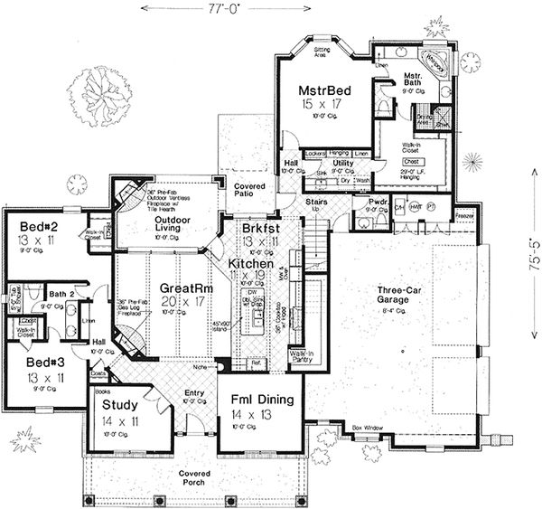 Architectural House Design - European Floor Plan - Main Floor Plan #310-993