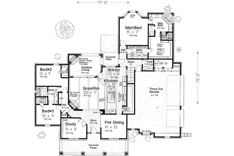 Architectural House Design - Floor Plan - Main Floor for European House Plan #310-993 - 3 bed, 3.5 bath