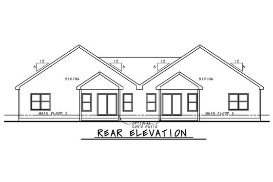 Exterior - Rear Elevation for Craftsman House Plan #20-2435 - 4 bed, 4 bath