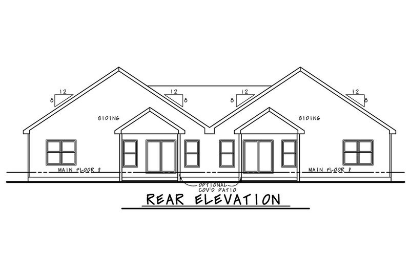 Home Plan - Exterior - Rear Elevation for Craftsman House Plan #20-2435 - 4 bed, 4 bath