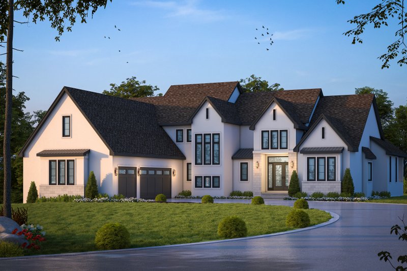 House Blueprint - Exterior - Front Elevation 2 for Modern House Plan #20-2611 - 4 bed, 4.5 bath