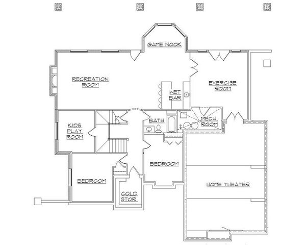 Home Plan - European Floor Plan - Lower Floor Plan #5-402