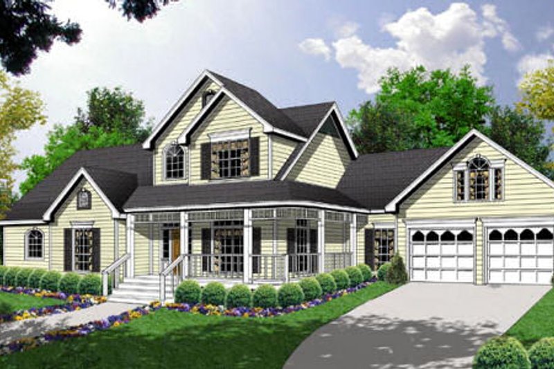 Home Plan - Country Exterior - Front Elevation Plan #40-128