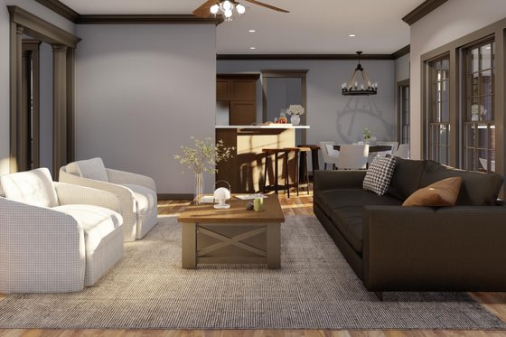 Interior - Family Room 1 for Southern House Plan #17-2588 - 3 bed, 2.5 bath