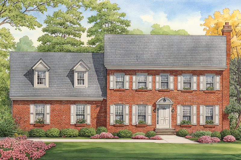 Home Plan - Colonial Exterior - Front Elevation Plan #30-275