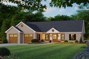 Ranch Exterior - Front Elevation Plan #21-113