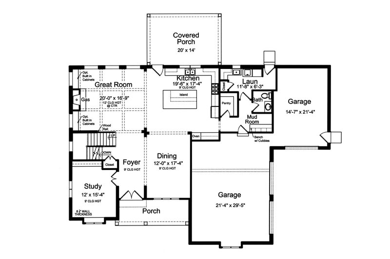 Home Plan - Floor Plan - Main Floor for Farmhouse House Plan #46-922 - 4 bed, 3.5 bath