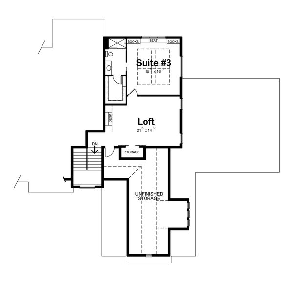 Architectural House Design - Craftsman Floor Plan - Upper Floor Plan #20-2338