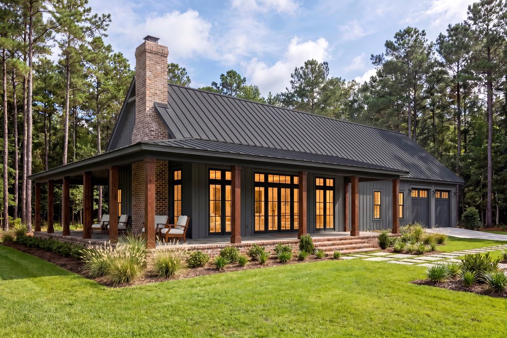 Exterior - Front Elevation 5 for Barndominium House Plan #430-434 - 4 bed, 2.5 bath