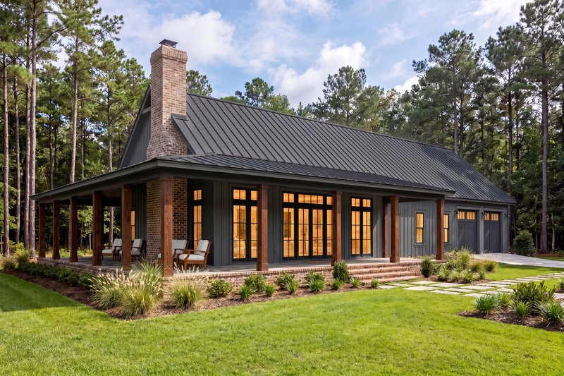 House Blueprint - Exterior - Front Elevation 5 for Barndominium House Plan #430-434 - 4 bed, 2.5 bath