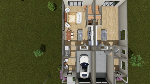 House Blueprint - Floor Plan - Main Floor 1 for Modern House Plan #513-2473 - 3 bed, 2.5 bath