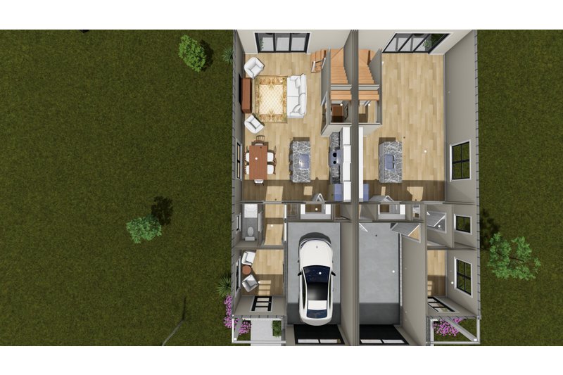House Blueprint - Floor Plan - Main Floor 1 for Modern House Plan #513-2473 - 3 bed, 2.5 bath