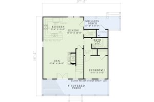 Floor Plan - Main Floor for Cottage House Plan #17-624 - 3 bed, 2 bath