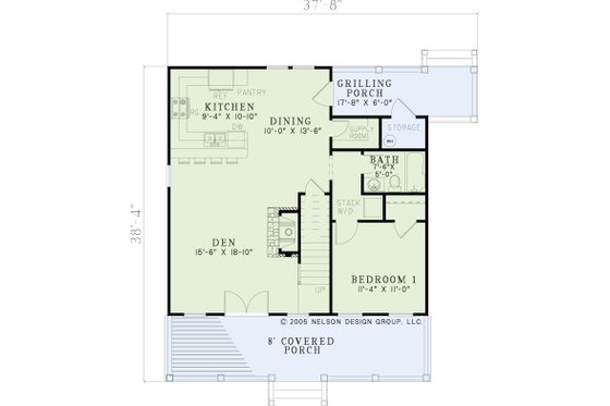 Floor Plan - Main Floor for Cottage House Plan #17-624 - 3 bed, 2 bath