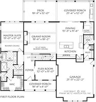 Floor Plan - Main Floor for Farmhouse House Plan #927-1020 - 3 bed, 2.5 bath