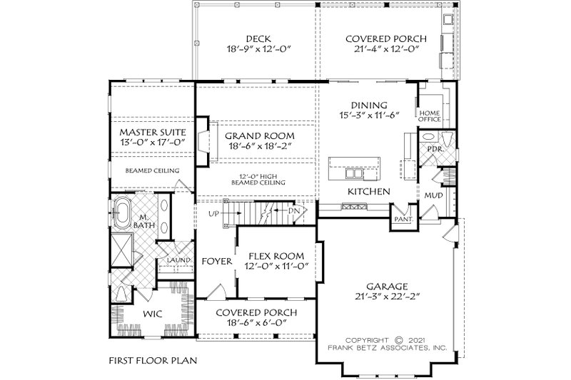 House Blueprint - Floor Plan - Main Floor for Farmhouse House Plan #927-1020 - 3 bed, 2.5 bath