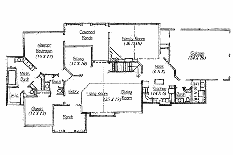 Dream House Plan - Floor Plan - Main Floor for Country House Plan #5-206 - 5 bed, 3.5 bath