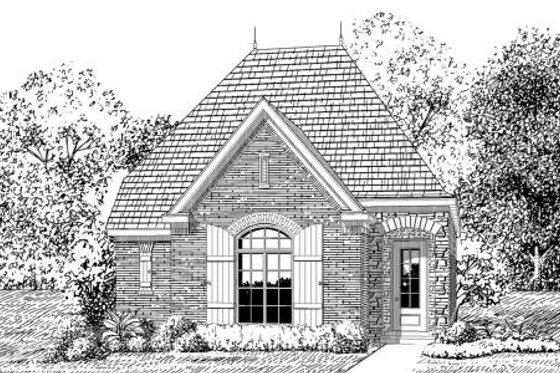 Exterior - Front Elevation for European House Plan #424-117 - 3 bed, 2 bath