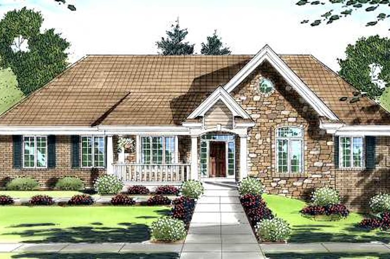Dream House Plan - Traditional Exterior - Front Elevation Plan #46-409