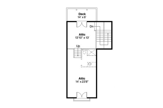 Floor Plan - Upper Floor for European House Plan #124-947, 0.5 bath
