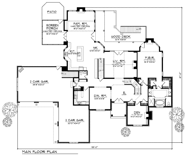 Architectural House Design - European Floor Plan - Main Floor Plan #70-549