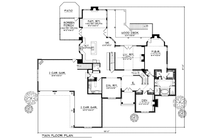 Dream House Plan - Floor Plan - Main Floor for European House Plan #70-549 - 3 bed, 3.5 bath