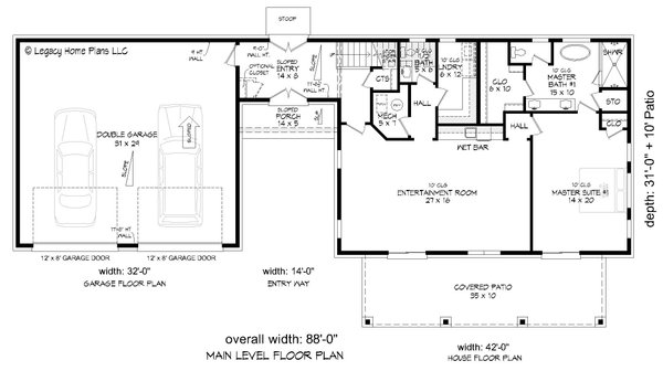 Modern Floor Plan - Main Floor Plan #932-917