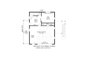 Floor Plan - Main Floor for Cabin House Plan #932-768 - 1 bed, 1 bath