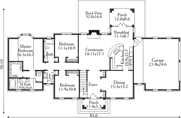 Dream House Plan - European Floor Plan - Main Floor Plan #406-170