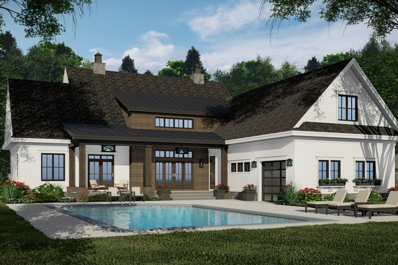 House Plan Design - Exterior - Rear Elevation for Farmhouse House Plan #51-1241 - 3 bed, 3.5 bath