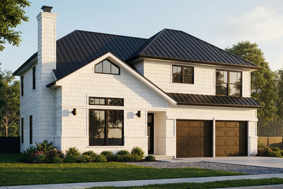 Exterior - Front Elevation 3 for Craftsman House Plan #515-21 - 3 bed, 2.5 bath