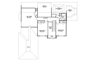 Floor Plan - Upper Floor for European House Plan #81-336 - 4 bed, 3 bath