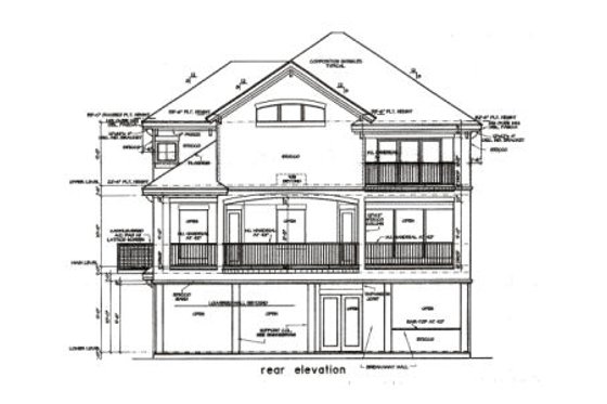 Exterior - Rear Elevation for European House Plan #411-461 - 4 bed, 3 bath