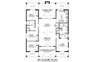 Floor Plan - Main Floor for Barndominium House Plan #1064-412 - 4 bed, 2 bath