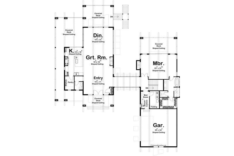 Dream House Plan - Floor Plan - Main Floor for Modern House Plan #455-292 - 1 bed, 1.5 bath
