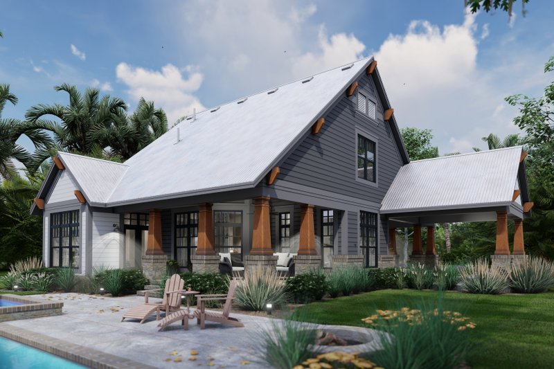 Dream House Plan - Exterior - Rear Elevation 5 for Bungalow House Plan #120-279 - 3 bed, 2 bath