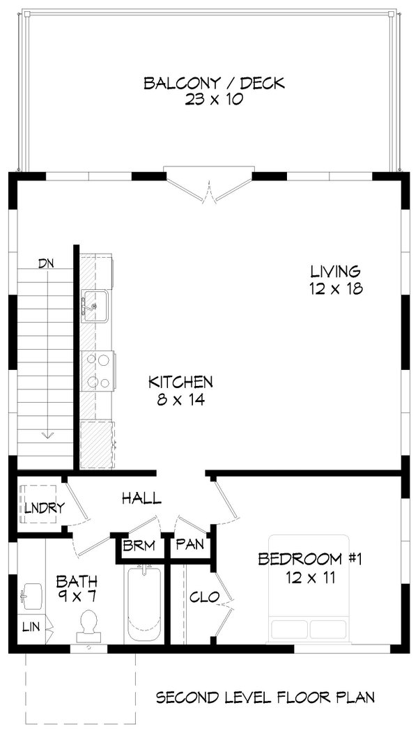 House Blueprint - Southern Floor Plan - Upper Floor Plan #932-1293