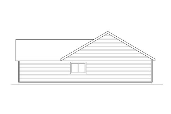 Exterior - Rear Elevation for Traditional House Plan #124-656 - 1 bed, 1 bath