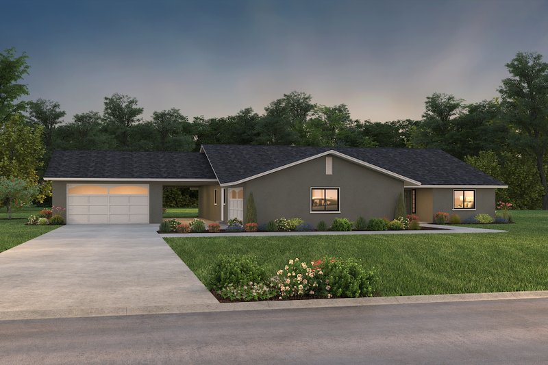 Dream House Plan - Exterior - Front Elevation 5 for Ranch House Plan #1-716 - 4 bed, 3.5 bath