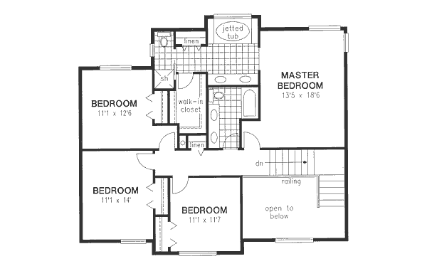 Traditional Floor Plan - Upper Floor Plan #18-8939