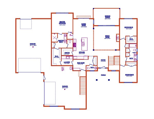 House Design - Farmhouse Floor Plan - Main Floor Plan #1089-1