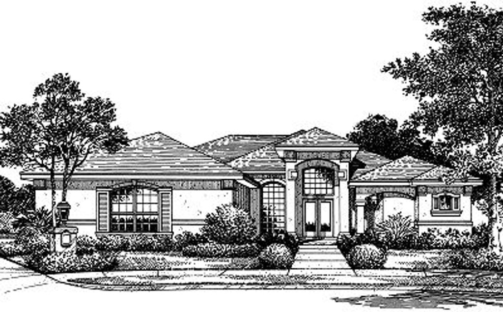 Exterior - Front Elevation 2 for European House Plan #417-246 - 4 bed, 3 bath